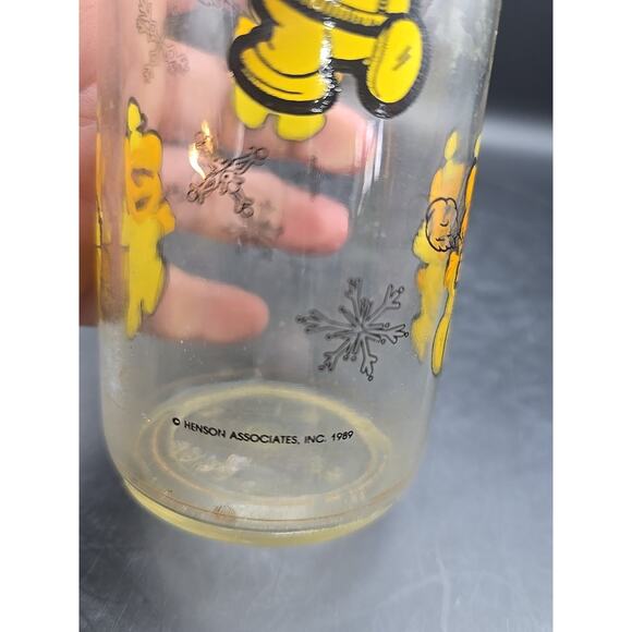 MUPPET BABIES JELLY JAR DRINKING GLASS Fozzy Bear 1989 Jim Henson Snowflakes - Picture 5 of 5